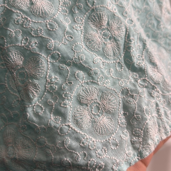 Vineyard Vines by Shep & Ian Linen Top sky blue Medium white thread pattern cute - Picture 10 of 10